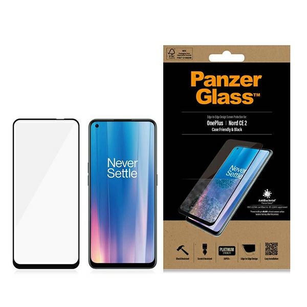 PanzerGlass E2E Super+ aizsargstikls OnePlus Nord CE 2 - ar melnu rāmi