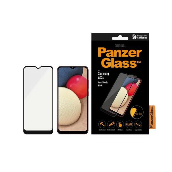 PanzerGlass E2E Super+ antibakteriālais aizsargstikls Samsung Galaxy A02s - ar melnu rāmi