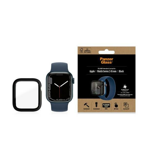 PanzerGlass Pulksteņa aizsargapvalks Apple Watch 7 45 mm - melns