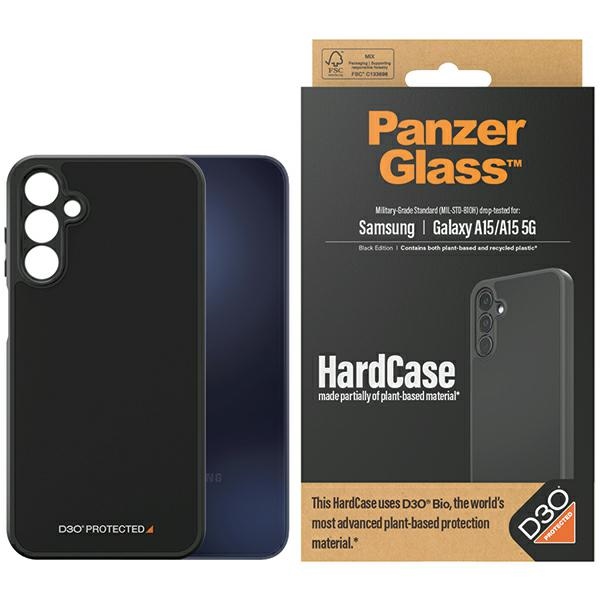 PanzerGlass HardCase ar D3O® Bio un militārās klases sertifikāciju Samsung Galaxy A15 / A15 5G - caurspīdīgs un melns