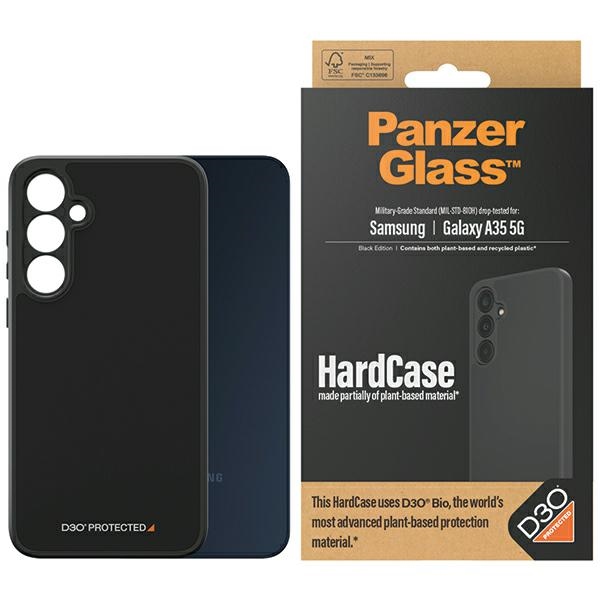 PanzerGlass HardCase ar D3O® Bio un militārās klases sertifikāciju Samsung Galaxy A35 5G - caurspīdīgs un melns