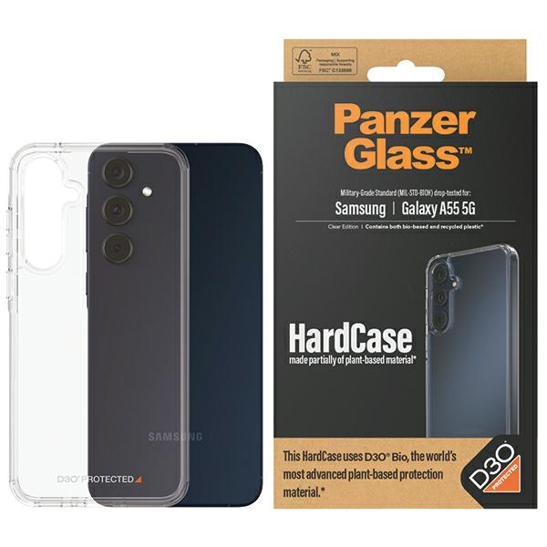 PanzerGlass HardCase ar D3O® Bio un militārās klases sertifikāciju Samsung Galaxy A55 5G - caurspīdīgs
