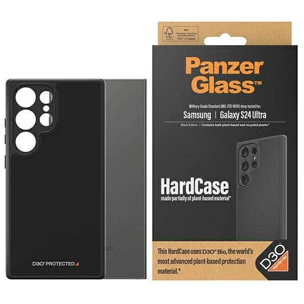 PanzerGlass HardCase ar D3O® Bio un militārās klases sertifikāciju Samsung Galaxy S24 Ultra - caurspīdīgs un melns