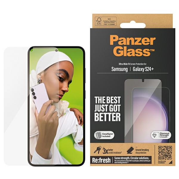 PanzerGlass īpaši plats aizsargstikls ar aplikatoru Samsung Galaxy S24+