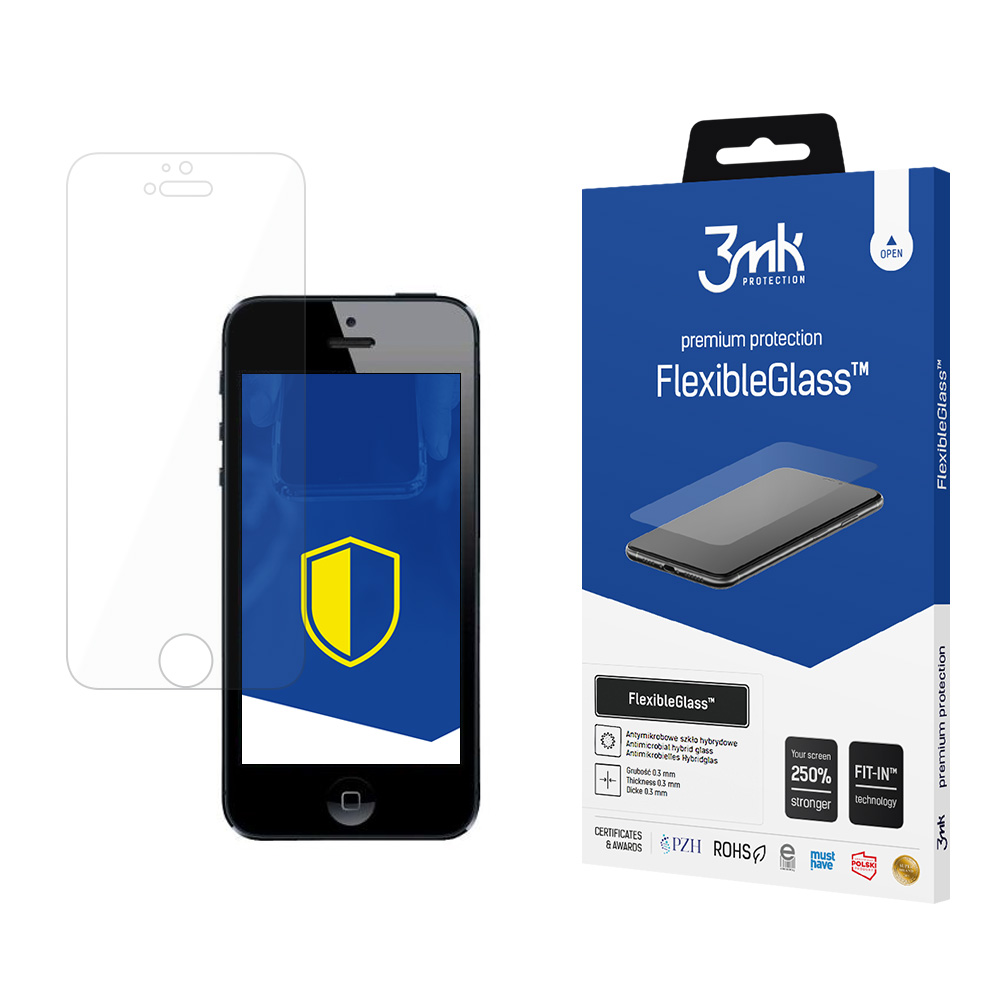 3mk FlexibleGlass™ hibrīdstikls der iPhone 5 / 5S / SE