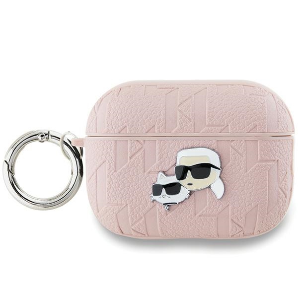 Karl Lagerfeld Monogramma Karl & Choupette galvas apvalks AirPods Pro 2 - rozā