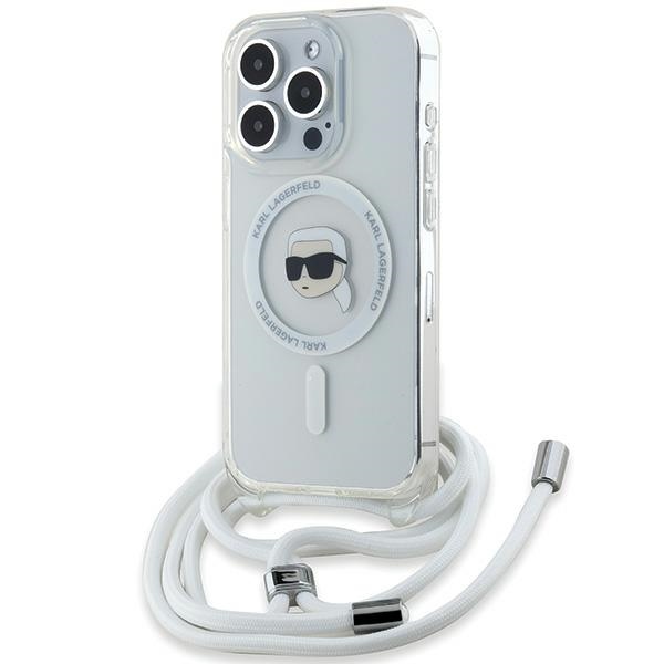 Karl Lagerfeld Crossbody IML Karl Head Magnētiskais viedtālruņa apvalks iPhone 15 Pro – caurspīdīgs