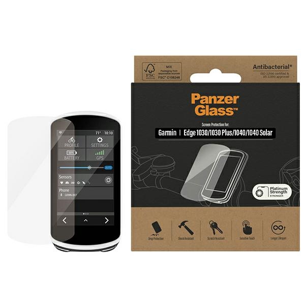 PanzerGlass Īpaši plats antibakteriāls rūdītais stikls Garmin 1030 / 1030 Plus / 1040 / 1040 Solar
