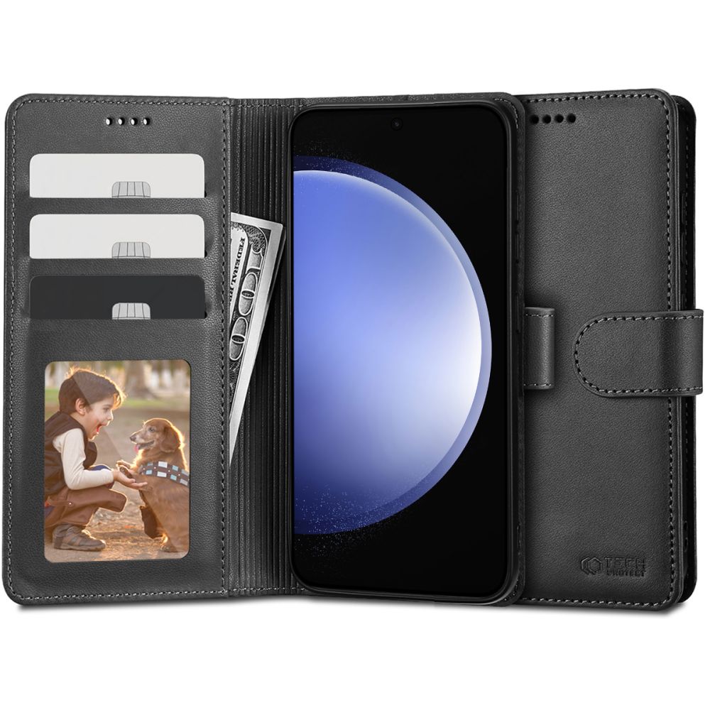 Tech-Protect Wallet viedtālruņa apvalks Samsung Galaxy S23 FE - melns