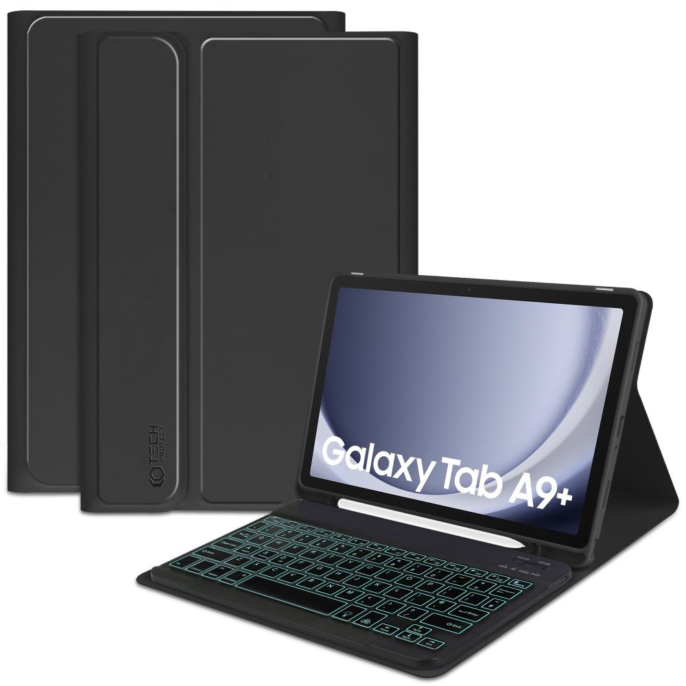 Tech-Protect SC Pen + Tastatūras viedtālruņa apvalks ar tastatūru Samsung Galaxy Tab A9+ 11" X210 / X215 / X216 - Melns