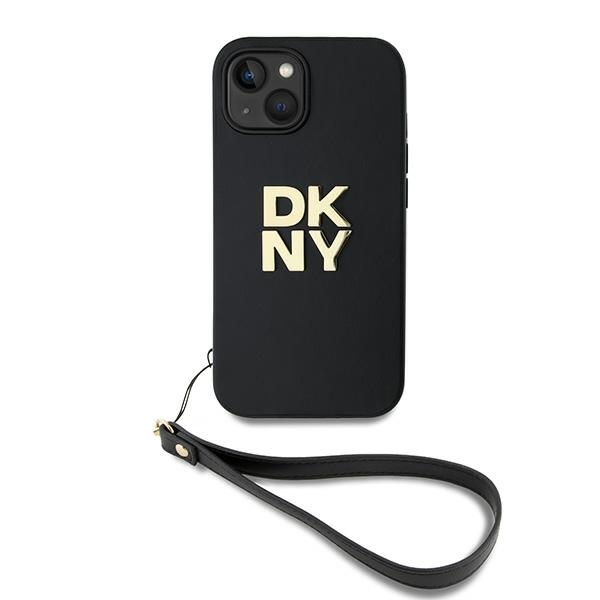 DKNY Viedtālruņa apvalks ar siksniņu un logotipu iPhone 15 / 14 / 13 - melns
