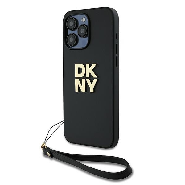 DKNY Viedtālruņa apvalks ar siksniņu un logotipu iPhone 15 Pro Max - melns