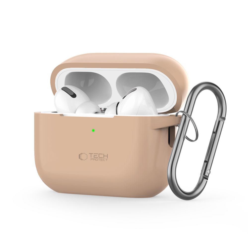 Tech-Protect silikona āķa apvalks Apple AirPods Pro 1 / 2 - bēšs