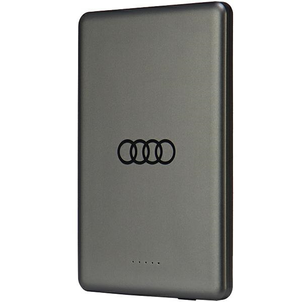 Portatīvais lādētājs Audi Big Logo Magnētiskais indukcijas 15W 5000mAh - pelēka
