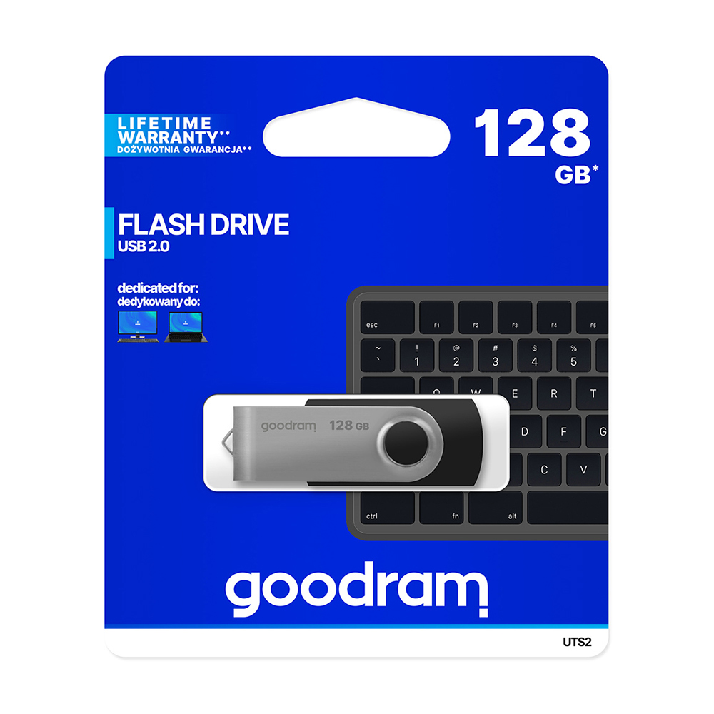 USB zibatmiņa 128GB USB 2.0 UTS2 melna