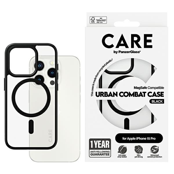 CARE by PanzerGlass Urban Combat Magnētiskais viedtālruņa apvalks iPhone 15 Pro - melns