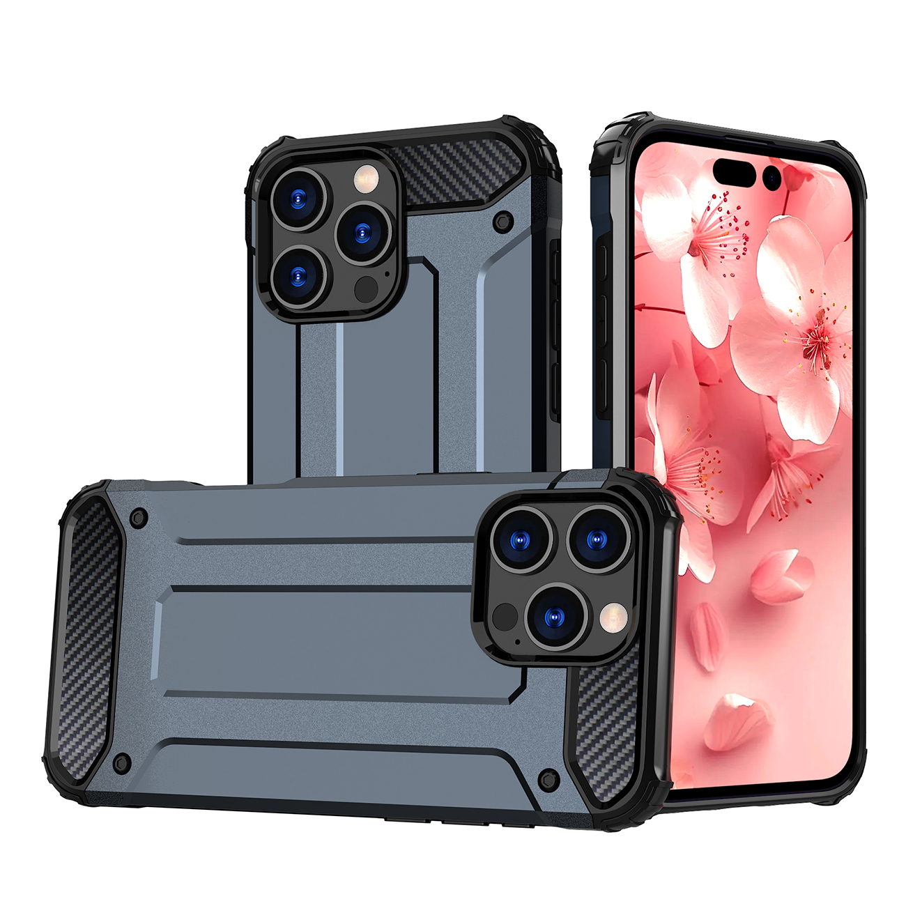 Hybrid Armor viedtālruņa apvalks iPhone 16 Pro Max - zils