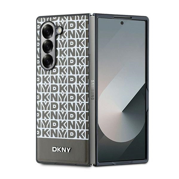 DKNY Atkārtota raksta apakšējās svītras apvalks Samsung Galaxy Z Fold 6 - brūns