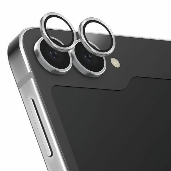 Uniq Optix Alumīnija Tempered Glass objektīvam ar aplikatoru Samsung Galaxy Z Flip 6 - balts