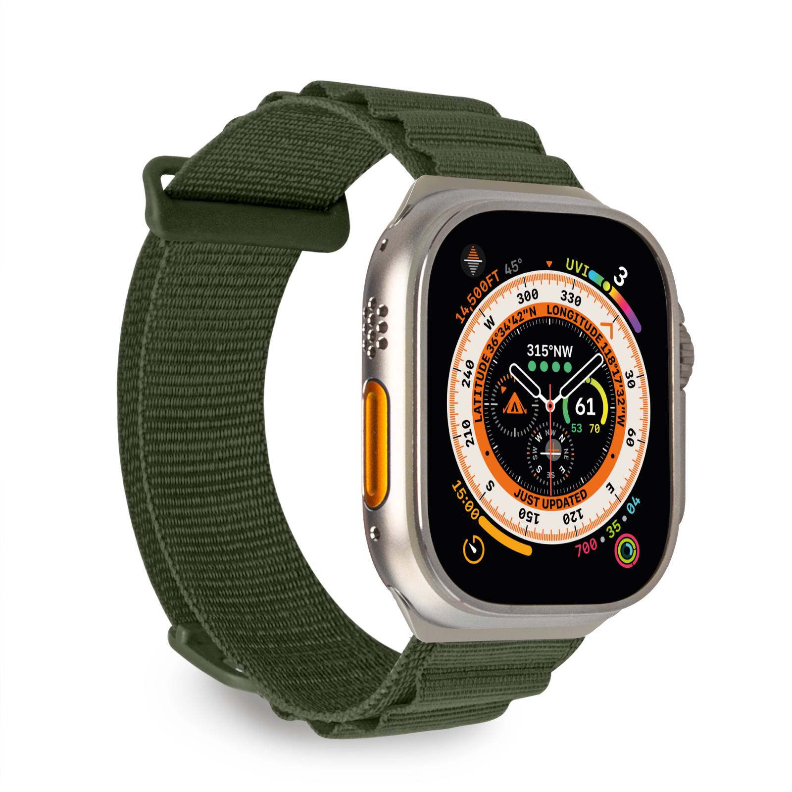 Puro Extreme neilona siksniņa Apple Watch 42/44/45/49 mm - tumši zaļš