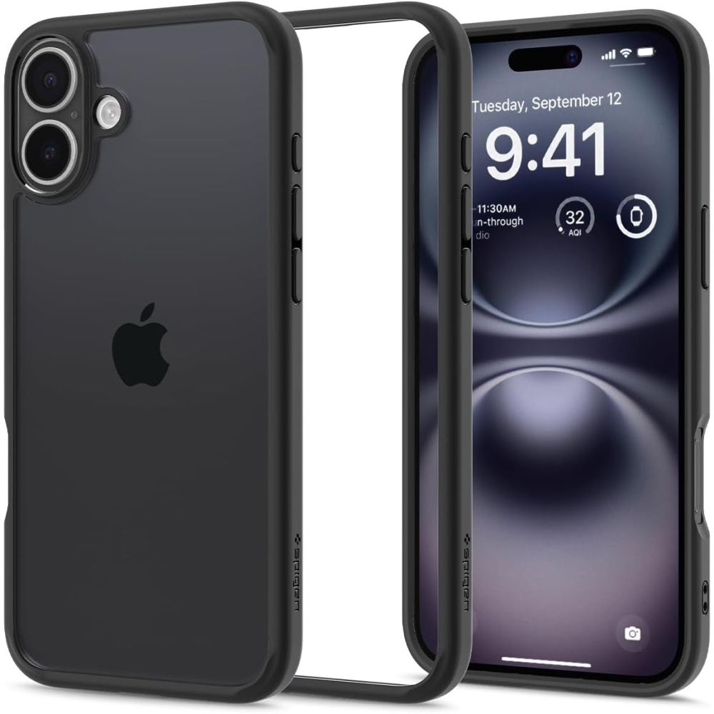 Spigen Ultra Hybrid apvalks iPhone 16 – matēta melna