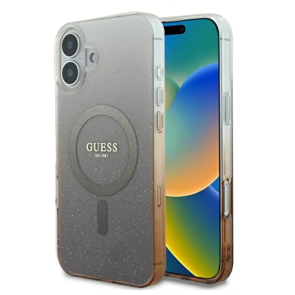 Guess IML Mirdzošs gradients Magnētiskais viedtālruņa apvalks iPhone 16 Plus - brūns