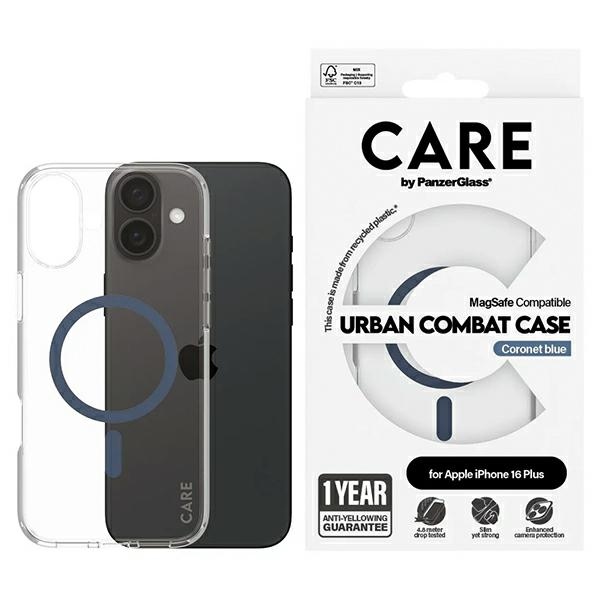 CARE by PanzerGlass Flagmanis viedtālruņa apvalks iPhone 16 Plus 6.7" zils/zils Magnētiskais 1367