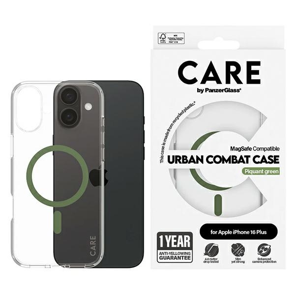 CARE by PanzerGlass Flagmanis viedtālruņa apvalks iPhone 16 Plus 6.7" zaļš/zaļš Magnētiskais 1371