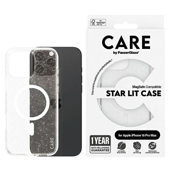 CARE by PanzerGlass Flagship Star Lit viedtālruņa apvalks iPhone 16 Pro Max 6.9" balts Magnētiskais 1344