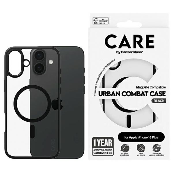 CARE by PanzerGlass Flagship Urban viedtālruņa apvalks Magnētiskais iPhone 16 Plus - Caurspīdīgs