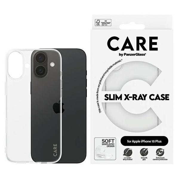 CARE by PanzerGlass X-Ray Soft Basic viedtālruņa apvalks iPhone 16 Plus 6.7" caurspīdīgs 1443