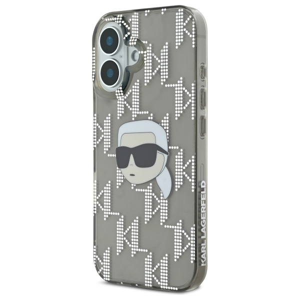 Karl Lagerfeld IML Karl Head Electroplated viedtālruņa apvalks iPhone 16 - melns