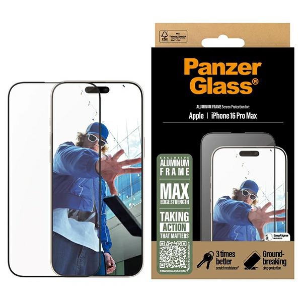 PanzerGlass aizsargstikls alumīnija rāmis iPhone 16 Pro Max 6.9" īpaši plats 2852