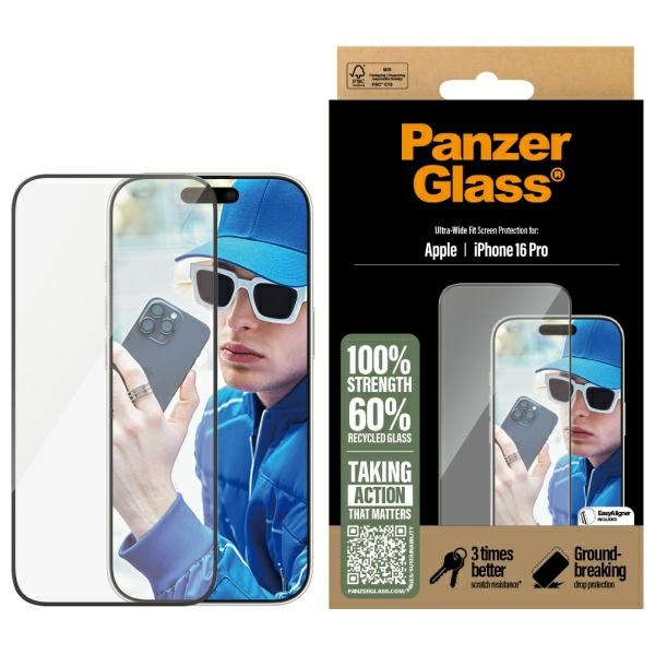 PanzerGlass aizsargstikls iPhone 16 Pro 6.3" īpaši plats 2862