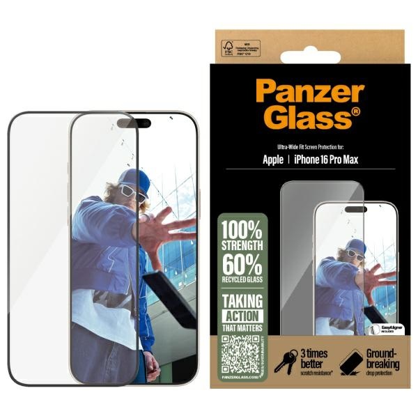 PanzerGlass aizsargstikls iPhone 16 Pro Max 6.9" īpaši plats 2864
