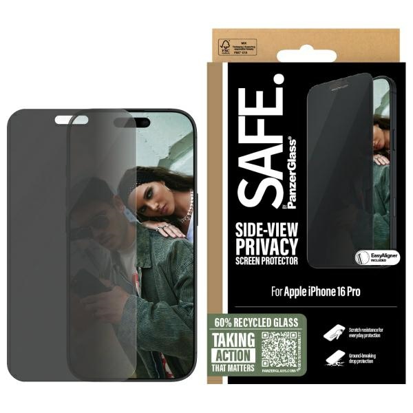 SAFE by PanzerGlass iPhone 16 Pro 6.3" Privātuma aizsargstikls Ultra-Wide Fit SAFEP95876