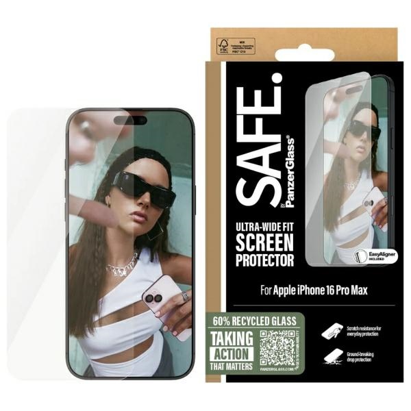 SAFE by PanzerGlass Ultra-Wide Fit temperēts stikls iPhone 16 Pro Max