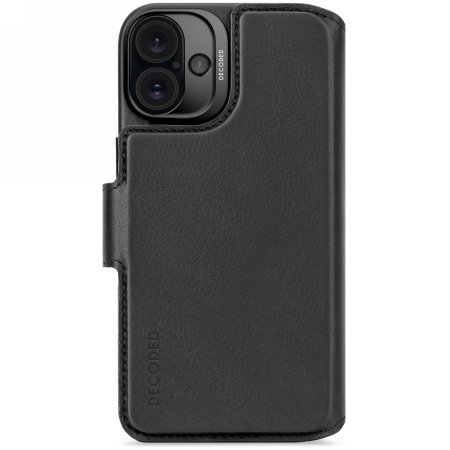 Decoded ādas noņemams maciņa apvalks ar MagSafe un maciņu iPhone 16 Plus - melns