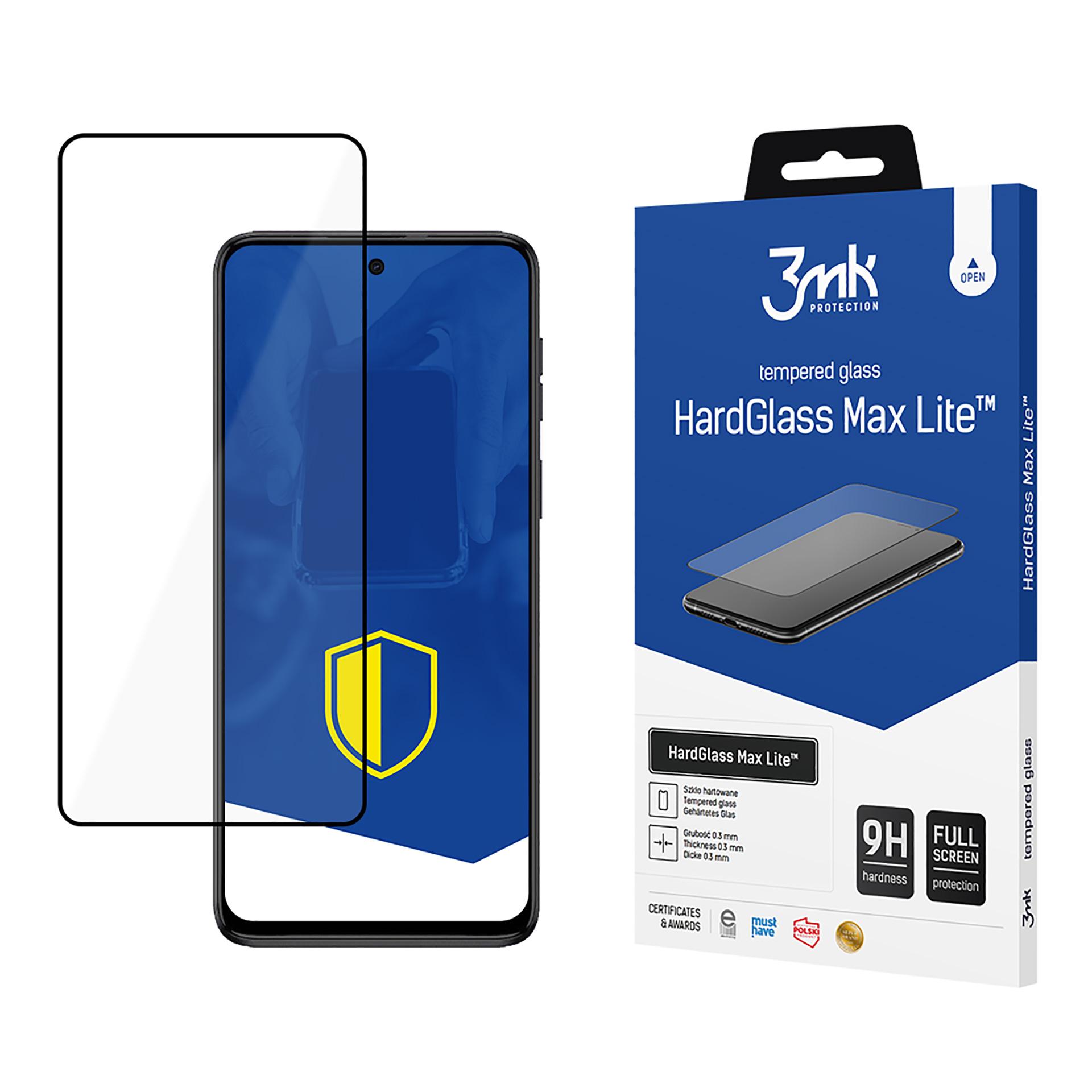 3mk HardGlass Max Lite rūdītais stikls ar melnu rāmi Motorola Moto G54 / Power Edition