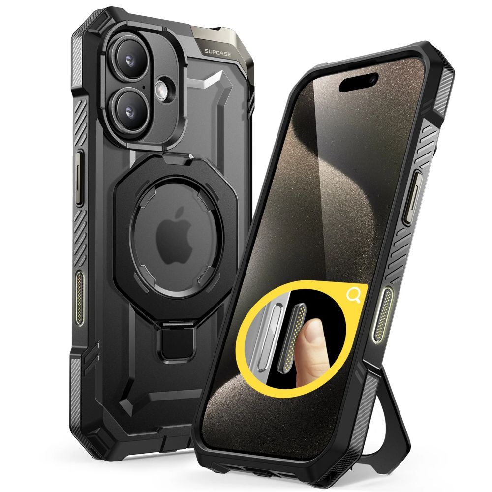 Supcase UB Grip Mag apvalks ar MagSafe iPhone 16 - melns