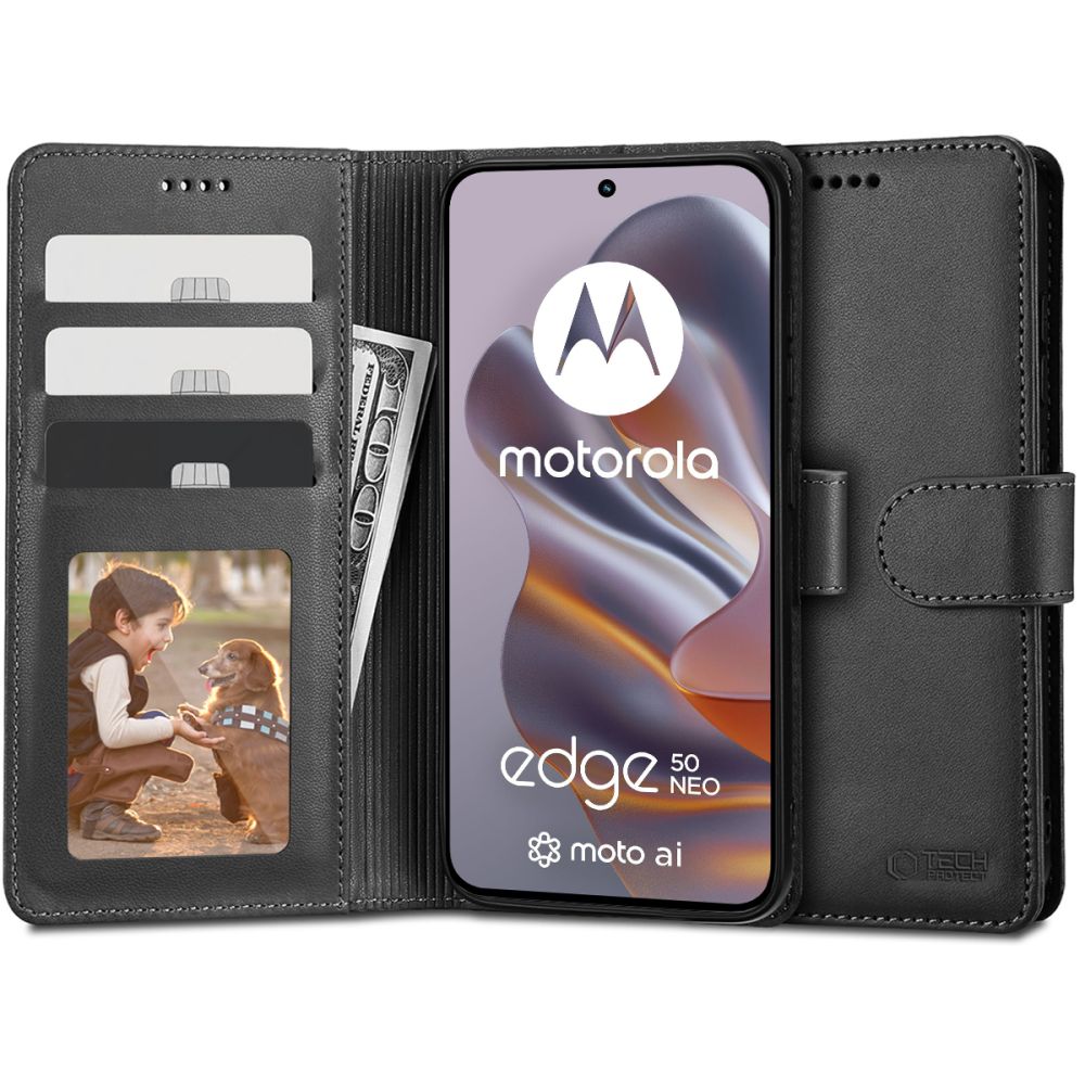 Tech-Protect maciņa apvalks Motorola EDGE 50 NEO - melns