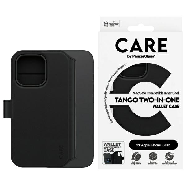 CARE by PanzerGlass Tango 2in1 maks Magnētiskais viedtālruņa apvalks iPhone 16 Pro - melns