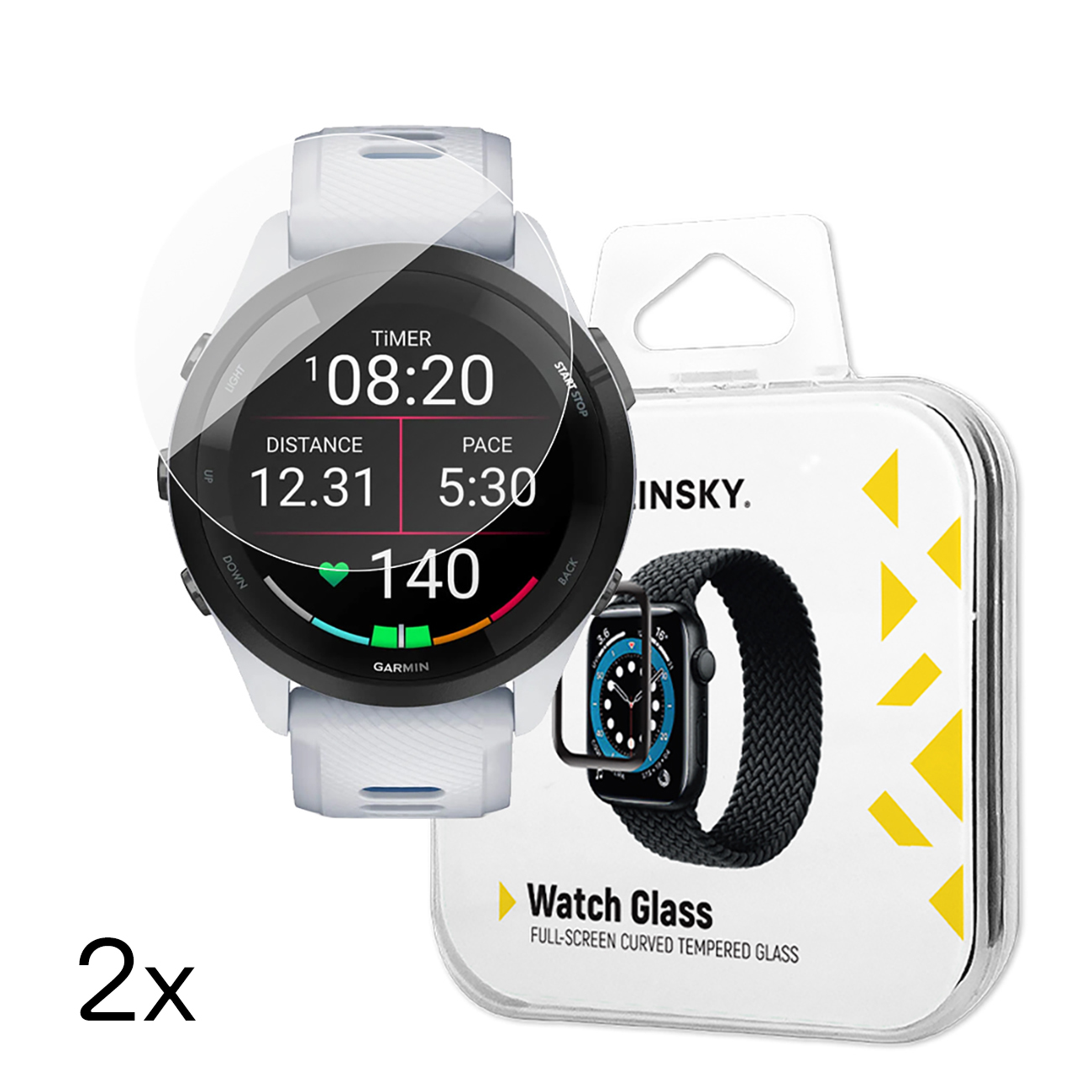 Wozinsky Pilnas līmes rūdītais stikls Garmin Forerunner 265S 46mm (2 gab.)