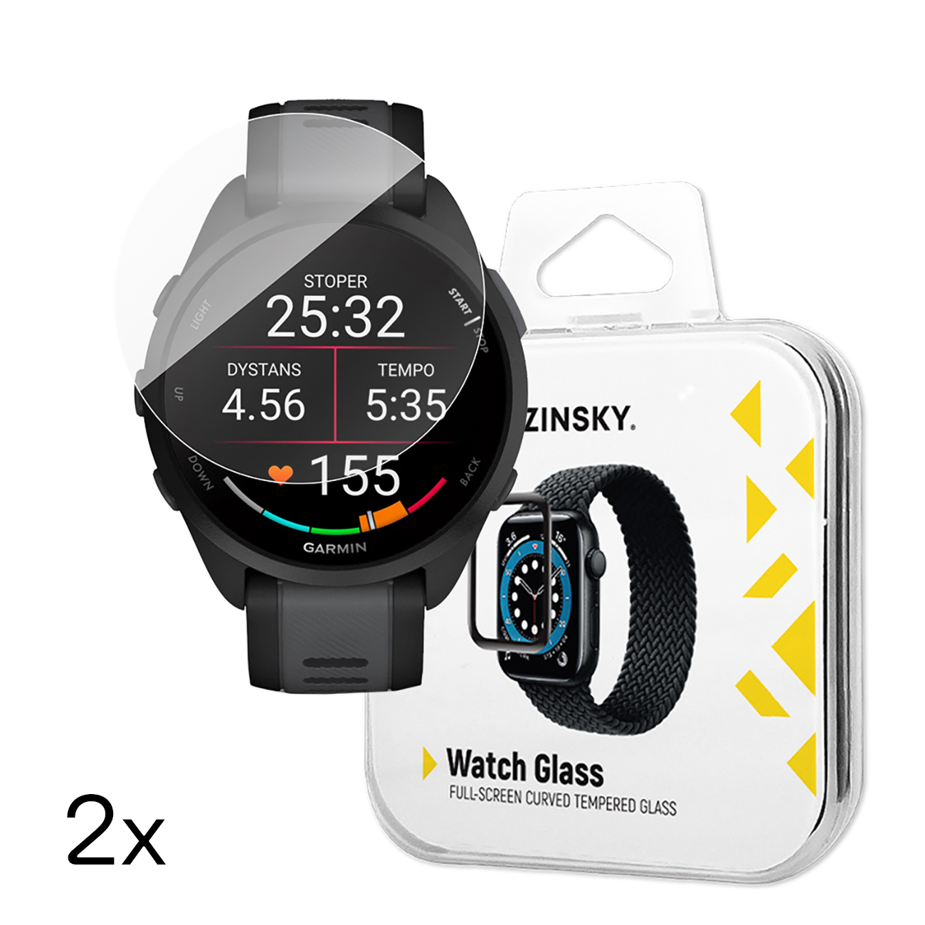 Wozinsky Pilnas līmes rūdītais stikls Garmin Forerunner 165 (2 gab.)
