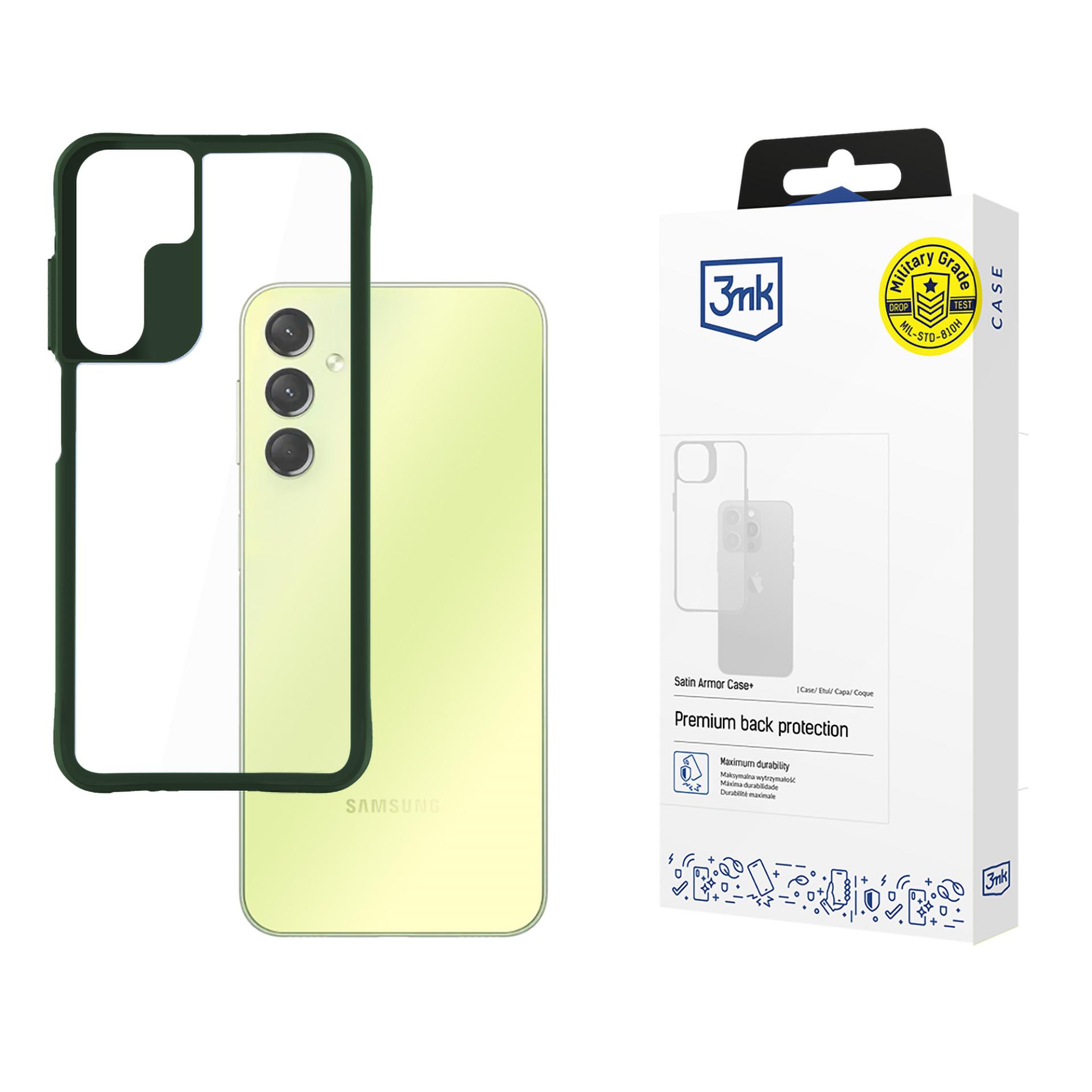 3mk Satin Armor viedtālruņa apvalks Green Samsung Galaxy A25 5G – caurspīdīgs