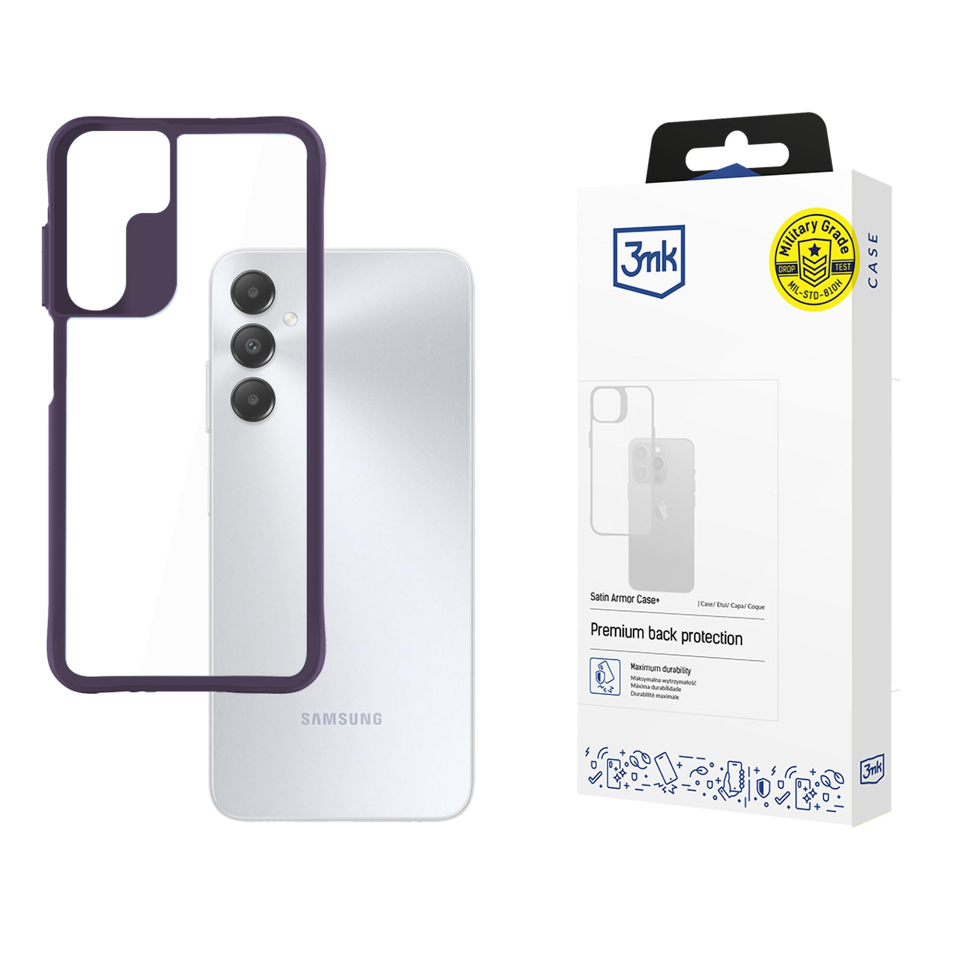3mk Satin Armor viedtālruņa apvalks violets Samsung Galaxy A15 5G - caurspīdīgs