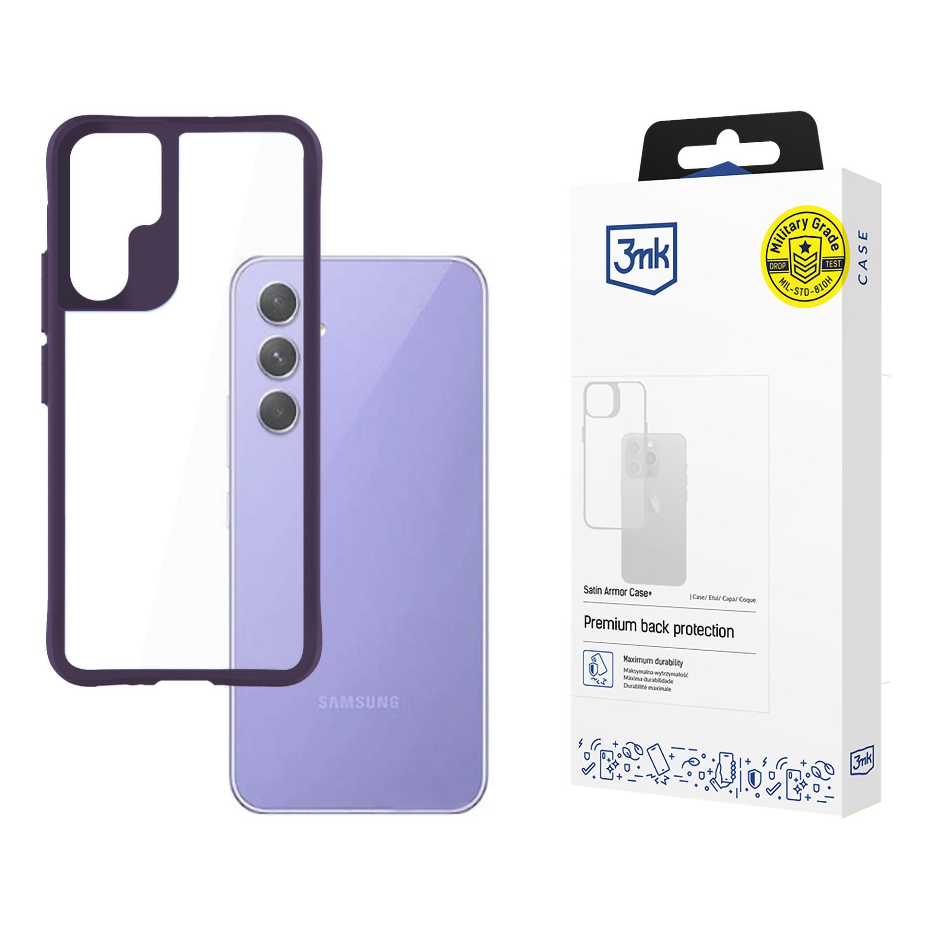 3mk Satin Armor viedtālruņa apvalks violets Samsung Galaxy A54 5G - caurspīdīgs
