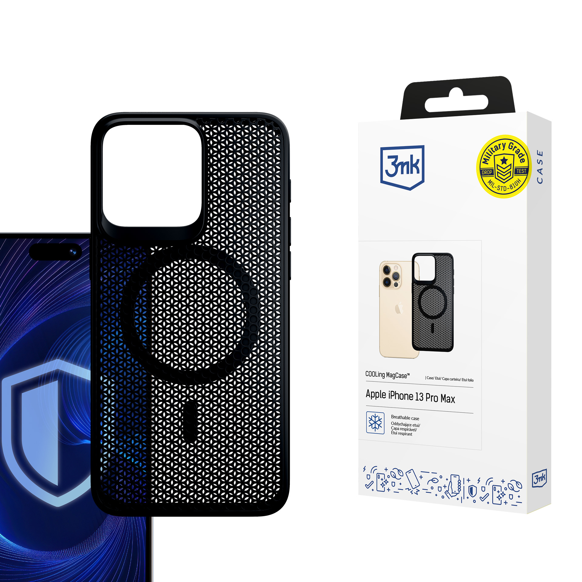 3mk COOLing MagCase viedtālruņa apvalks Apple iPhone 13 Pro Max – melns