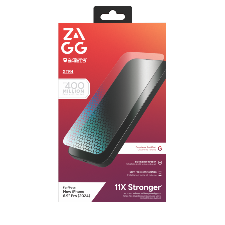 ZAGG InvisibleShield Glass XTR4 grafēna aizsargstikls ar zilās gaismas filtru iPhone 16 Pro Max viedtālrunim