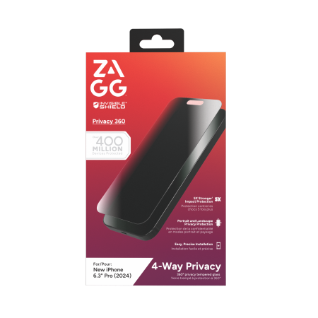 ZAGG InvisibleShield Glass Elite Privacy 360 aizsargstikls iPhone 16 Pro viedtālrunim